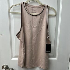 Adrienne Vittadini Women's Light Brown with Black Trim Tank Top